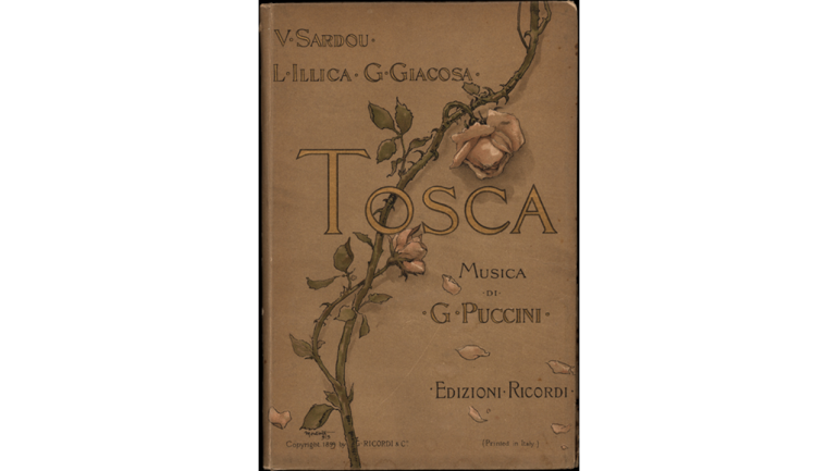Tosca, Umschlag des Librettos für die Uraufführung, 1900