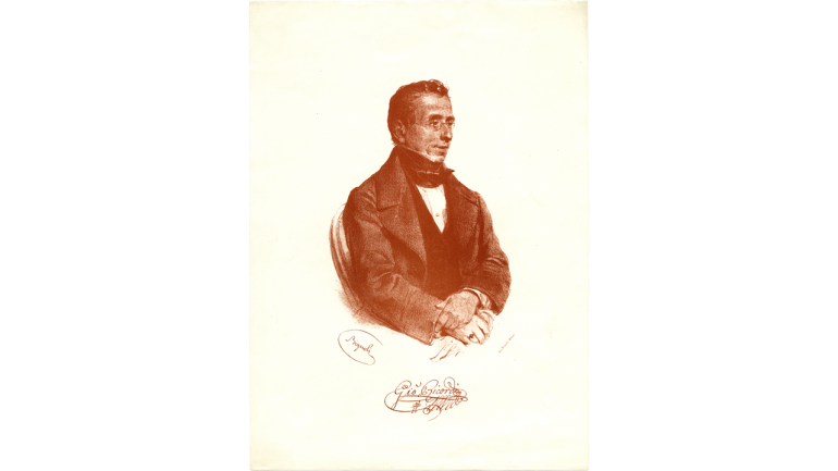 Giovanni Ricordi, Gründer der Casa Ricordi. Lithografie von Antonio Bignoli