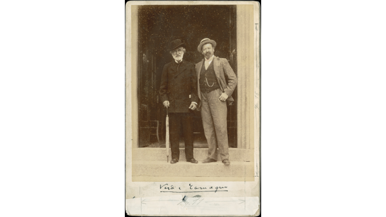 Giuseppe Verdi und Francesco Tamagno, der erste Interpret des Otello, Fotografie von Pietro Tempestini, 1899
