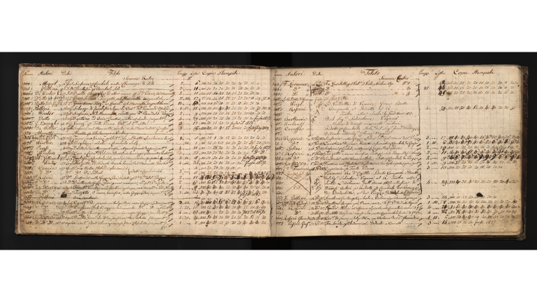Eine Seite aus den sogenannten “libroni”, dem Register aller von Casa Ricordi neu erworbenen Kompositionen.