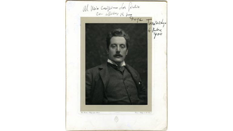 Giacomo Puccini, Fotografie mit Widmung an Giulio Ricordi, 1900