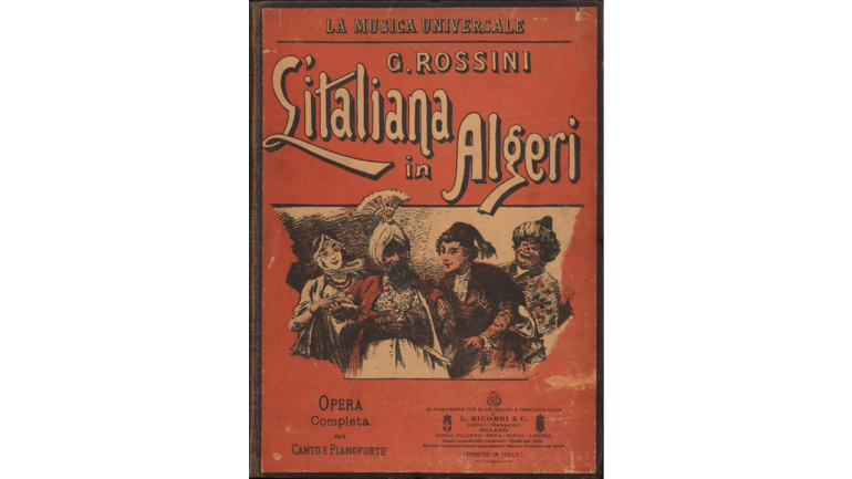 Gioachino Rossini, L’italiana in Algeri, Umschlag des Klavierauszugs, 1898