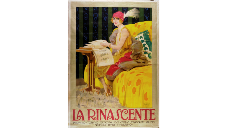 Plakat von Leopoldo Metlicovitz für das Kaufhaus La Rinascente, 1913