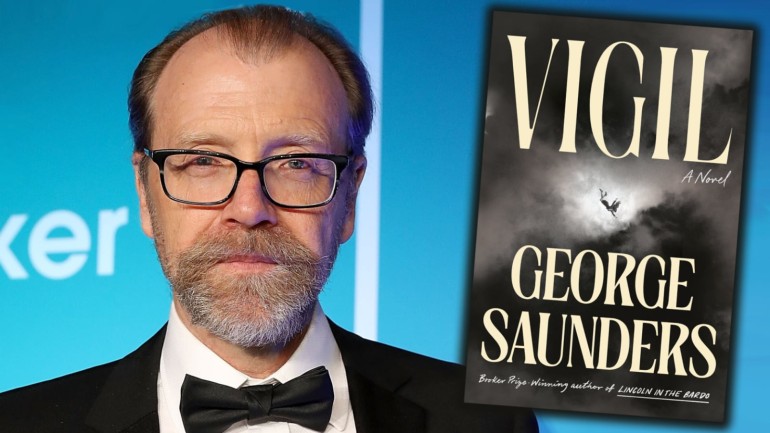 Portrait George Saunders mit Buchcover 