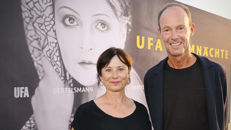 Filmpatin Inka Friedrich und Bertelsmann-CEO Thomas Rabe
