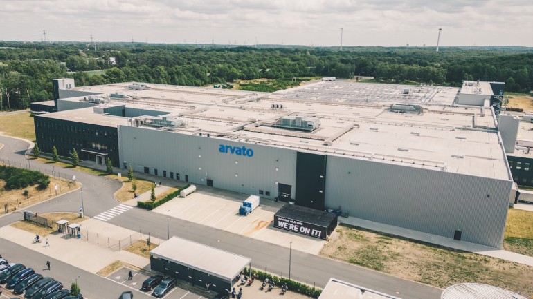 Luftaufnahme des Distributionszentrums von Arvato in Dorsten