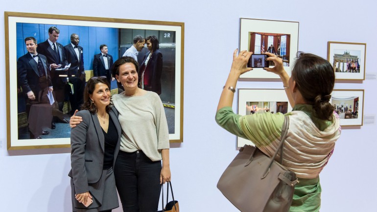 Foto vom Foto: Pete Souzas Bilder begeisterten die Besucher der Buchpräsentation in der Berliner Bertelsmann-Repräsentanz Unter den Linden 1.