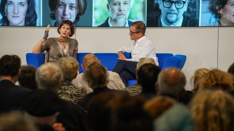 Janne Teller, Autorin aus Dänemark, und Daniel Fiedler, ZDF