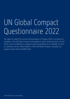 Bertelsmann UN Global Compact Fragebogen 2022